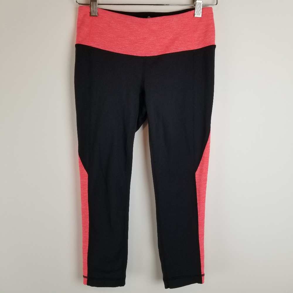 Athleta Black/ Neon Coral Splits Revelation